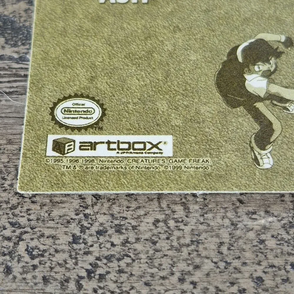 Vintage 1999 Artbox Pokemon Sticker Ash R17 Gold Series 1 Prism Holographic